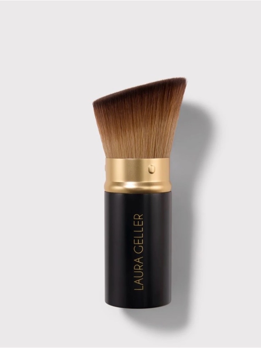 NWT Laura Geller Retractable Angled Kabuki Brush Makeup Black Gold NEW